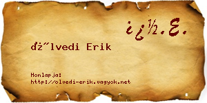 Ölvedi Erik névjegykártya